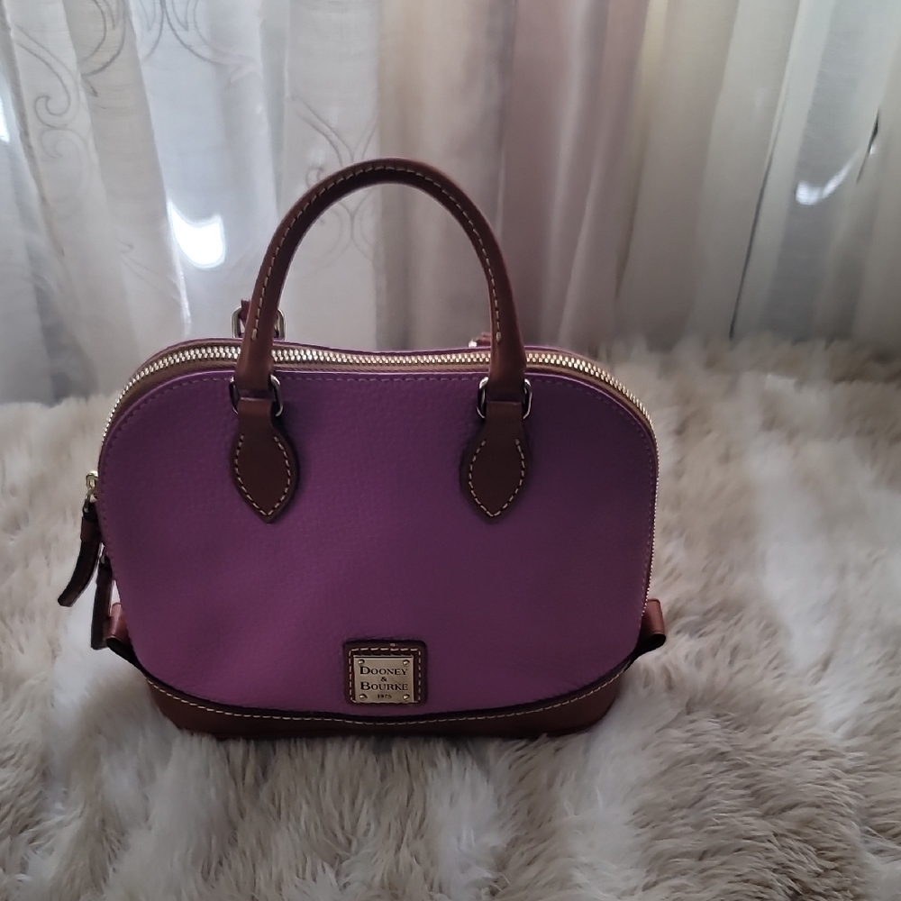 Dooney & Bourke Purple and Brown Satchel